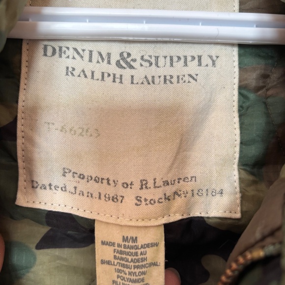 mens Ralph Lauren size medium camouflage coat Denim and Supply USA flag vintage - Picture 11 of 13